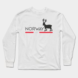 Norway elk and flag Long Sleeve T-Shirt